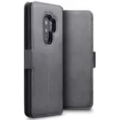 Plånboksfodral av äkta läder till Samsung Galaxy S9 Plus - Grå
