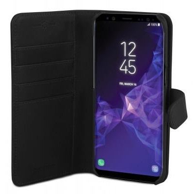 Champion Wallet Plånboksfodral Äkta Läder för Samsung Galaxy S9 - Svart