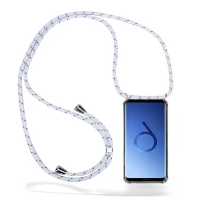 Boom Galaxy S9 mobilhalsband skal - White Stripes Cord