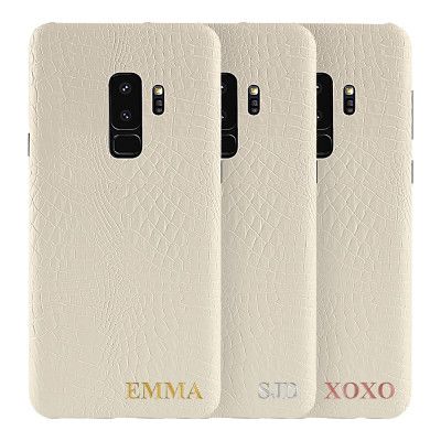 Designa själv - Galaxy S9 konstläder skal - VIT