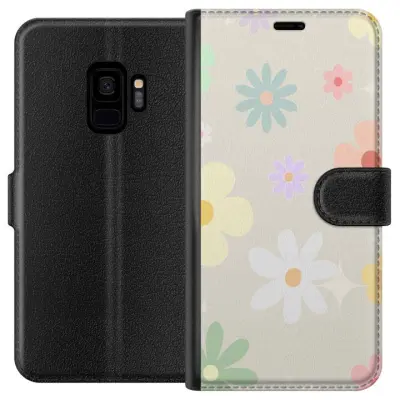 Plånboksfodral till Samsung Galaxy S9 med fejdande blommor