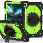 Galaxy Tab S10 FE/S9 FE/S9 Skal Kickstand med Rem - Gulgrön