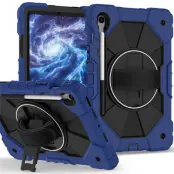 Galaxy Tab S10 FE/S9 FE/S9 Skal Kickstand med Rem - Marinblå