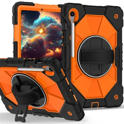 Galaxy Tab S10 FE/S9 FE/S9 Skal Kickstand med Rem - Orange