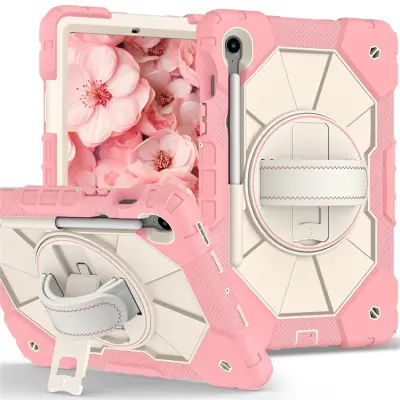 Galaxy Tab S10 FE/S9 FE/S9 Skal Kickstand med Rem - Roséguld