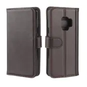Genuine Split Plånboksfodral till Samsung Galaxy S9 - Brun