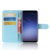 Litchi Plånboksfodral till Samsung Galaxy S9 - Blå