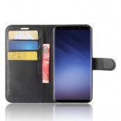 Litchi Plånboksfodral till Samsung Galaxy S9 - Svart