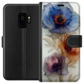 Plånboksfodral till Samsung Galaxy S9 med Silkesblommor