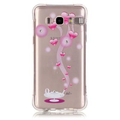 Blinkande FlexiSkal till Samsung Galaxy J5 2016 - Rosa Hjärtan