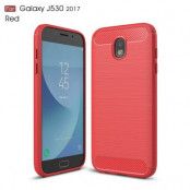 Carbon Brushed Skal till Samsung Galaxy J5 (2017) - Röd