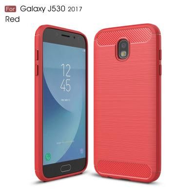 Carbon Brushed Skal till Samsung Galaxy J5 (2017) - Röd