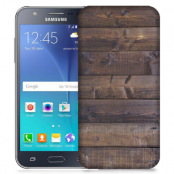 Skal till Samsung Galaxy J5 - Mörkbetsade plank