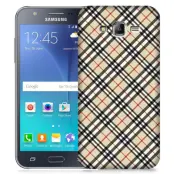 Skal till Samsung Galaxy J5 - Rutig diagonal - Beige