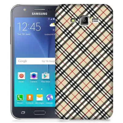 Skal till Samsung Galaxy J5 - Rutig diagonal - Beige