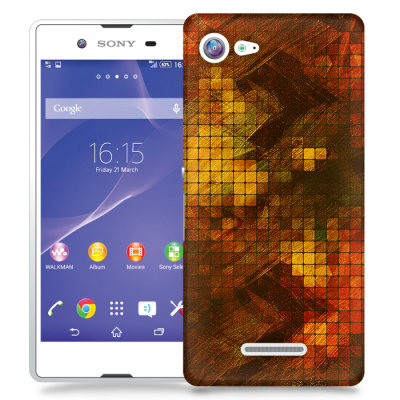 Skal till Sony Xperia E3 - Borstat rutor - Röd