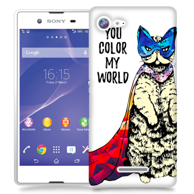 Skal till Sony Xperia E3 - Color my world - Katt