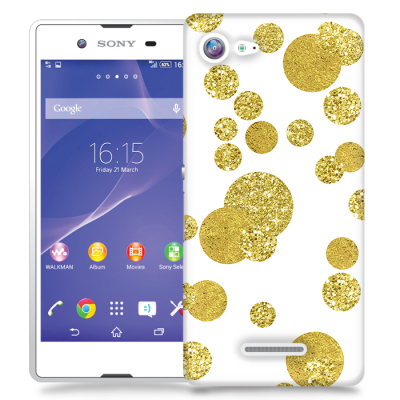 Skal till Sony Xperia E3 - Guldkonfetti