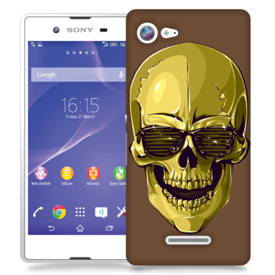 Skal till Sony Xperia E3 - Hipster Skull Brun