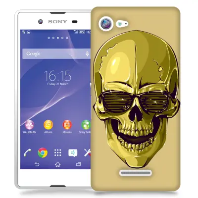 Skal till Sony Xperia E3 - Hipster Skull Gul