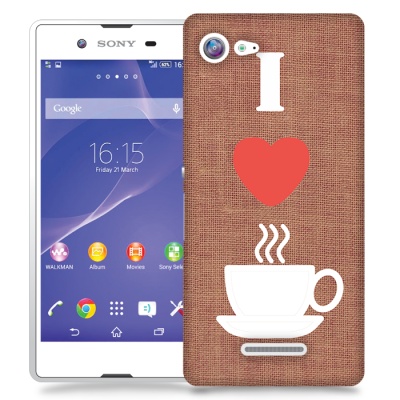 Skal till Sony Xperia E3 - I love coffe - Brun