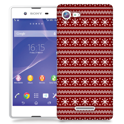 Skal till Sony Xperia E3 - Juldekor - Röd/Vit