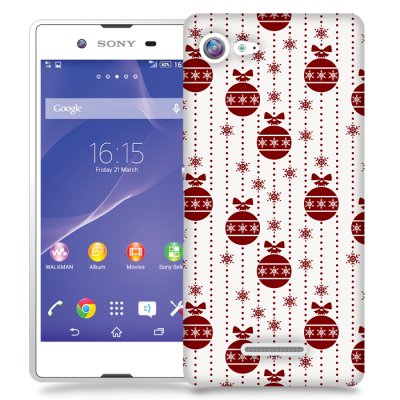 Skal till Sony Xperia E3 - Juldekor - Vit/Röd