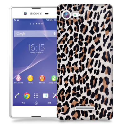 Skal till Sony Xperia E3 - Leopard oljefärg