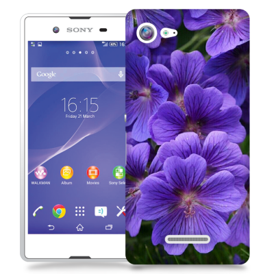 Skal till Sony Xperia E3 - Lila blommor