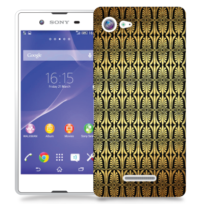 Skal till Sony Xperia E3 - Mönster - Guld/Svart