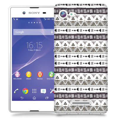 Skal till Sony Xperia E3 - Mönster - Svart/Vit