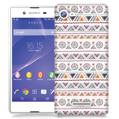 Skal till Sony Xperia E3 - Mönster - Vit/Lila