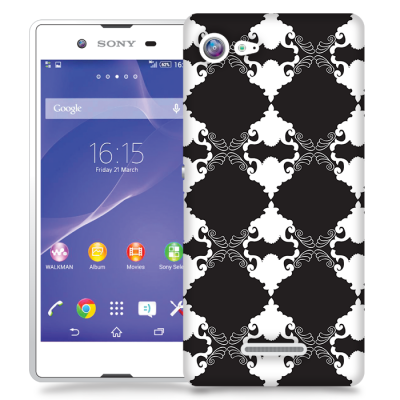 Skal till Sony Xperia E3 - Mönstrad tapet - Svart