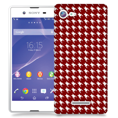 Skal till Sony Xperia E3 - Mönstrat tyg - Röd