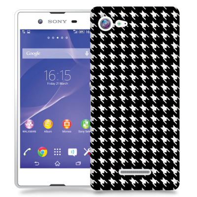 Skal till Sony Xperia E3 - Mönstrat tyg - Svart