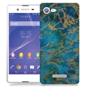 Skal till Sony Xperia E3 - Marble - Blå