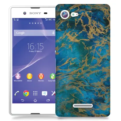 Skal till Sony Xperia E3 - Marble - Blå