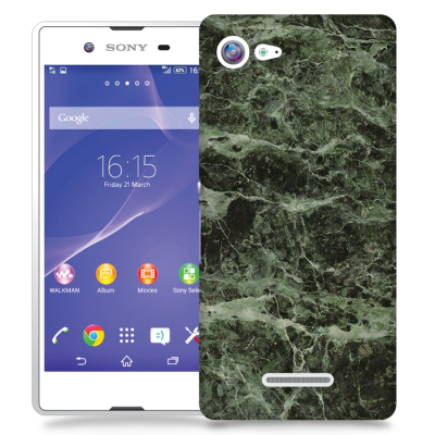 Skal till Sony Xperia E3 - Marble - Grön/Svart