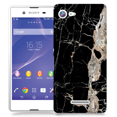 Skal till Sony Xperia E3 - Marble - Svart