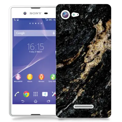 Skal till Sony Xperia E3 - Marble - Svart