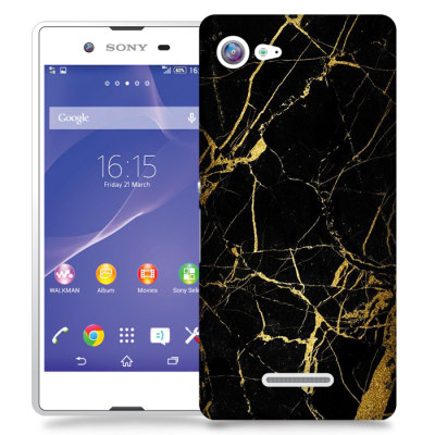 Skal till Sony Xperia E3 - Marble - Svart