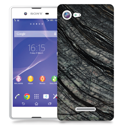 Skal till Sony Xperia E3 - Marble - Svart/Grå