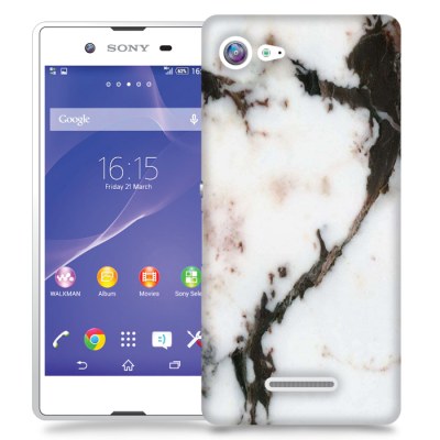 Skal till Sony Xperia E3 - Marble - Vit