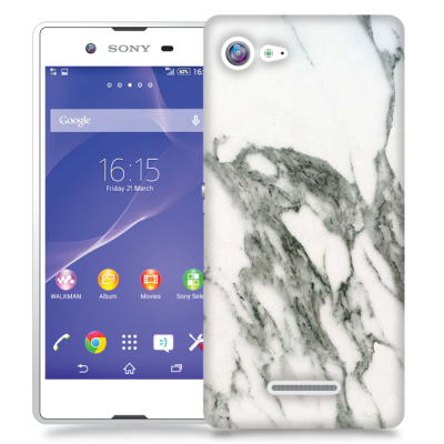Skal till Sony Xperia E3 - Marble - Vit/Grå