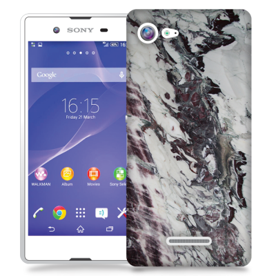Skal till Sony Xperia E3 - Marble - Vit/Svart