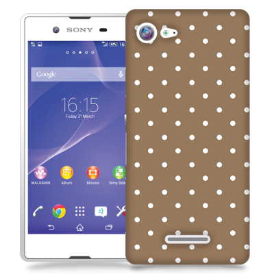 Skal till Sony Xperia E3 - Polka - Brun