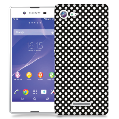 Skal till Sony Xperia E3 - Polkadots - Svart/Vit