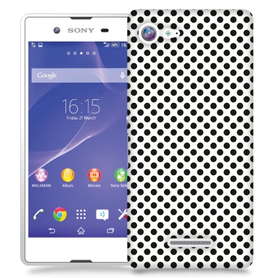 Skal till Sony Xperia E3 - Polkadots - Vit/Svart