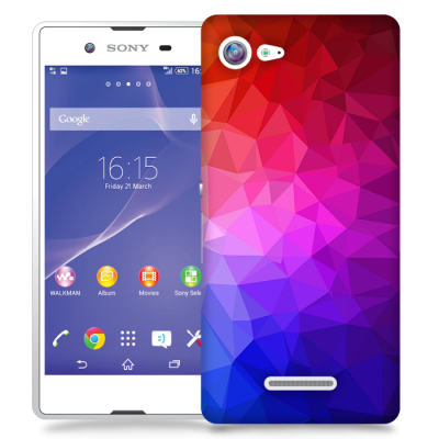 Skal till Sony Xperia E3 - Polygon - Blå/Lila/Röd