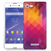 Skal till Sony Xperia E3 - Polygon - Gul/Rosa